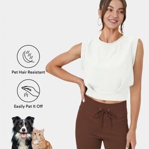 HALARA Patitoff Flow Pet Hair Resistant Crew Neck Sleeveless Cropped Yoga Top